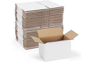 6x4x4 White Corrugated Cardboard Shipping Boxes Set of 40