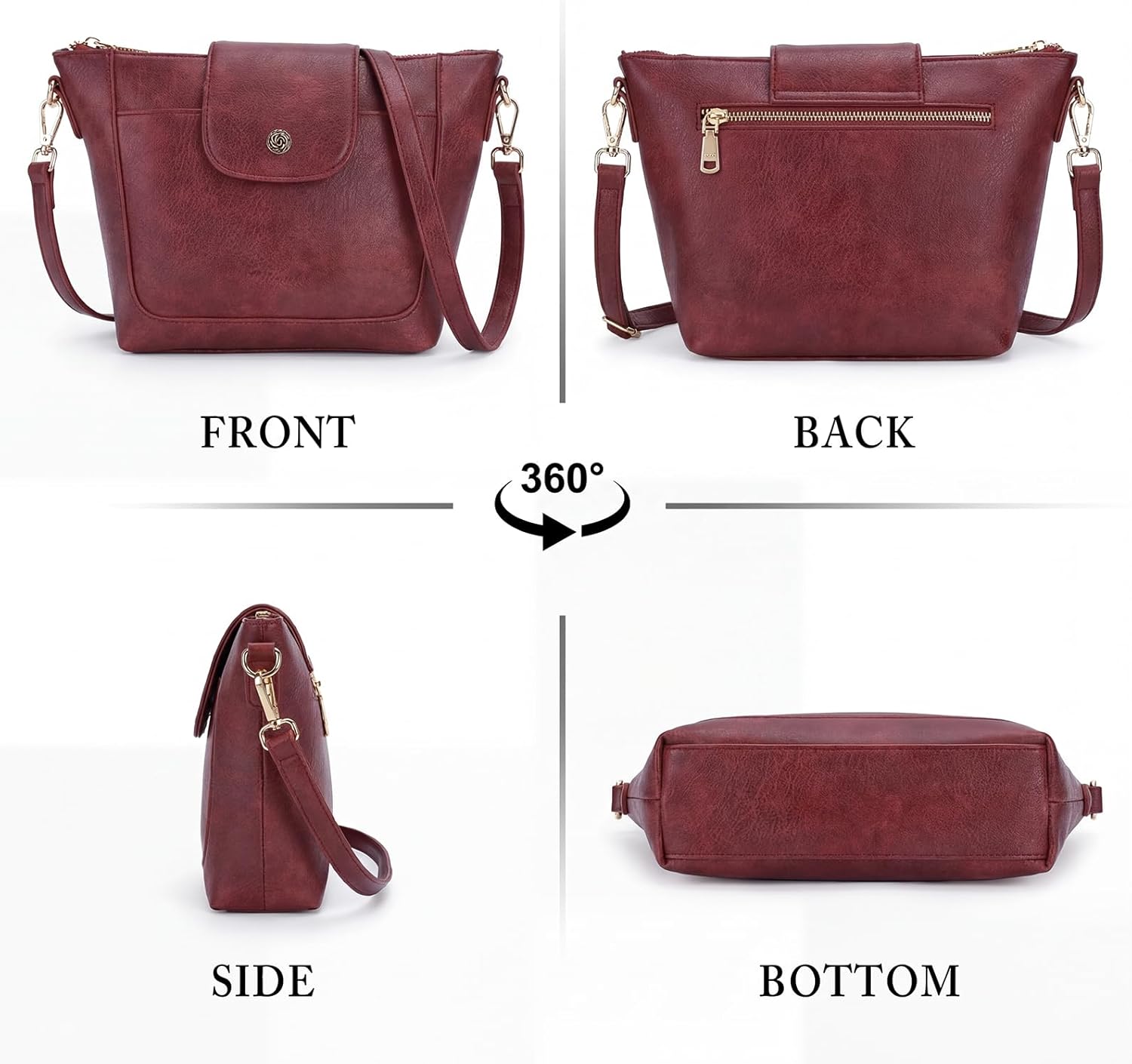 Crossbody Purses for Women Vegan Leather Crossbody Bag,Small Purse with Adjustable Strap Lightweight Shoulder Bag | Smooth Zipper, Multi Pockets, Magnetic Snap