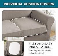 Vista 89 de Turquoize 2 fundas para silla, fundas para silla de sala de estar, sofá, funda de sofá con fundas de cojín individuales, fundas de muebles para Azul