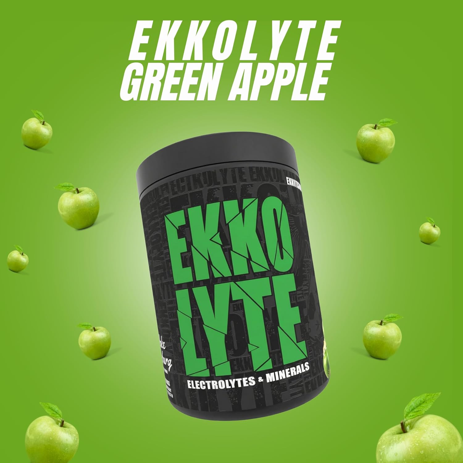 Ekkovision Ekkolyte Electrolytes & Minerals Powder, 50 MG Vitamin C & 155 MG Magnesium for Hydration Support, Essential Electrolytes for Women & Men, Green Apple Flavored Electrolyte Mix, 120 Servings