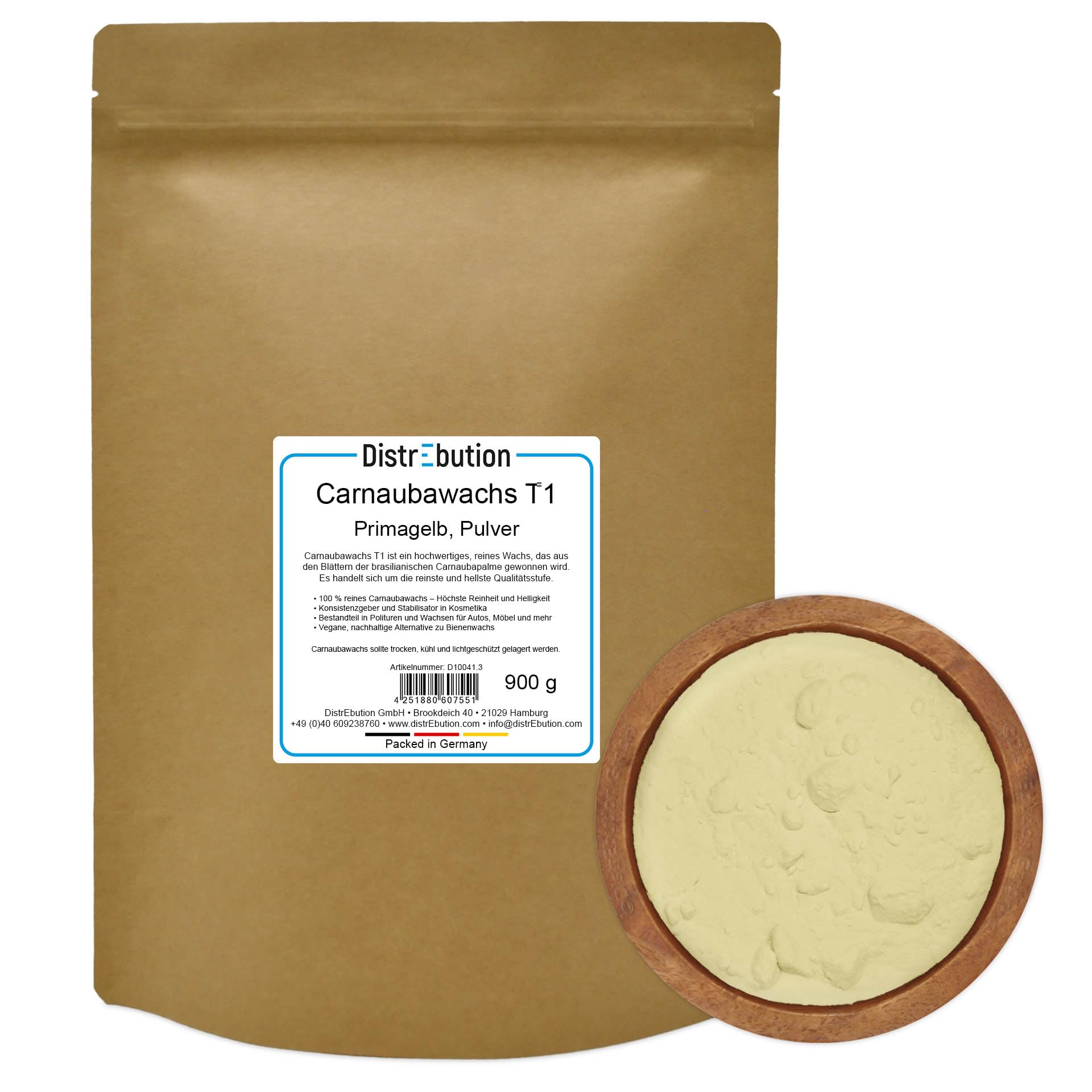 Carnaubawachs 900g Copernicia cerifera cera T1 Pulver natürliches & veganes Wachs für Naturkosmetik, Polituren und Pflegeprodukte
