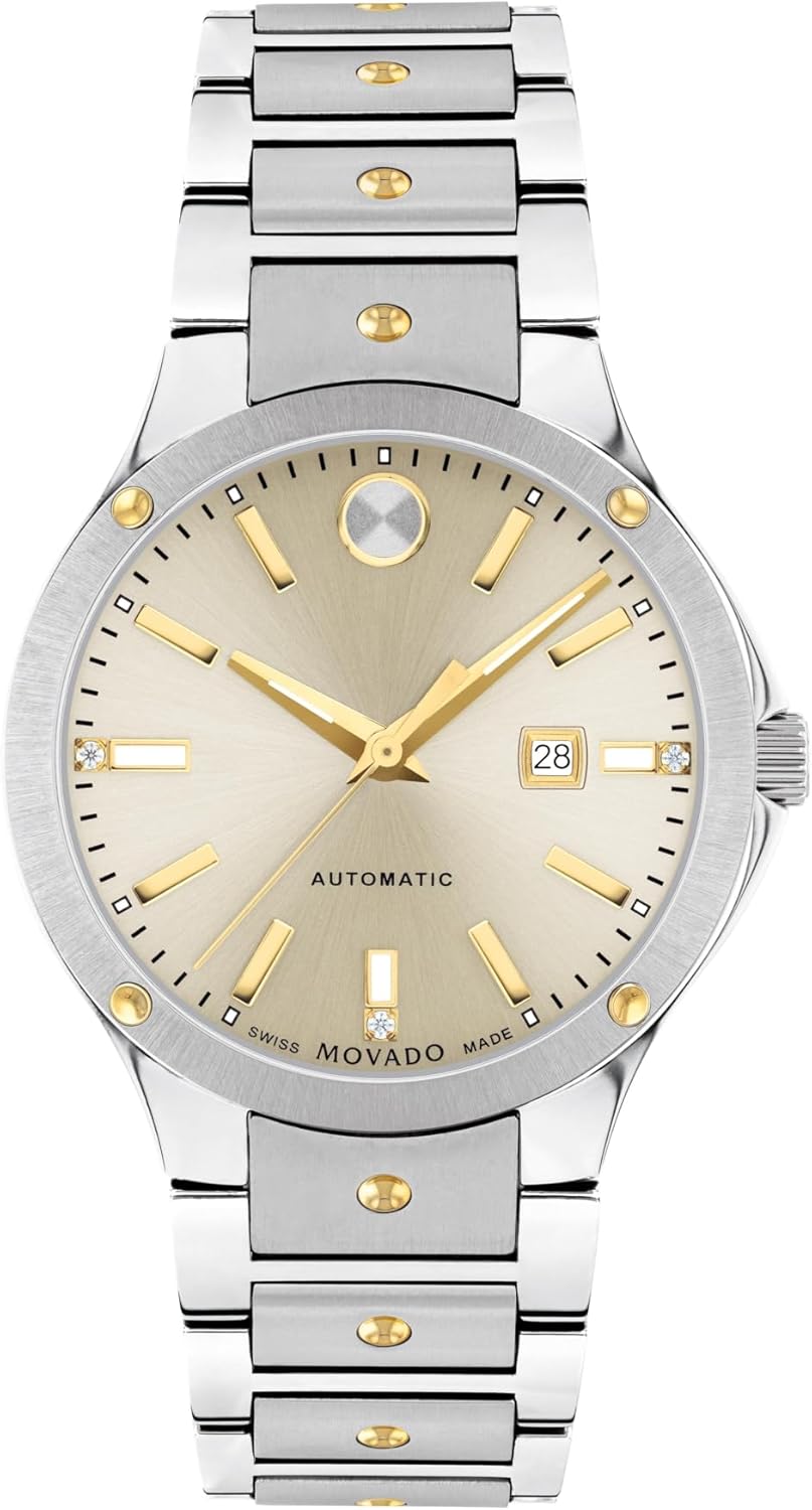 Movado S.E. Automatic Women's Sport Watch - Swiss Automatic Movement, Stainless Steel Link Bracelet - 10 ATM Water Resistance - Luxury Fashion Timepiece for Her - 33mm