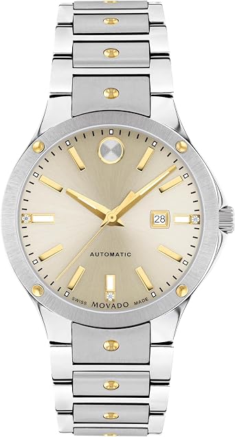 Movado S.E. Automatic Womens Sport Watch - Swiss Automatic Movement, Stainless Steel Link Bracelet - 10 ATM Water Resistance - Luxury Fashion Timepiece for Her - 33mm