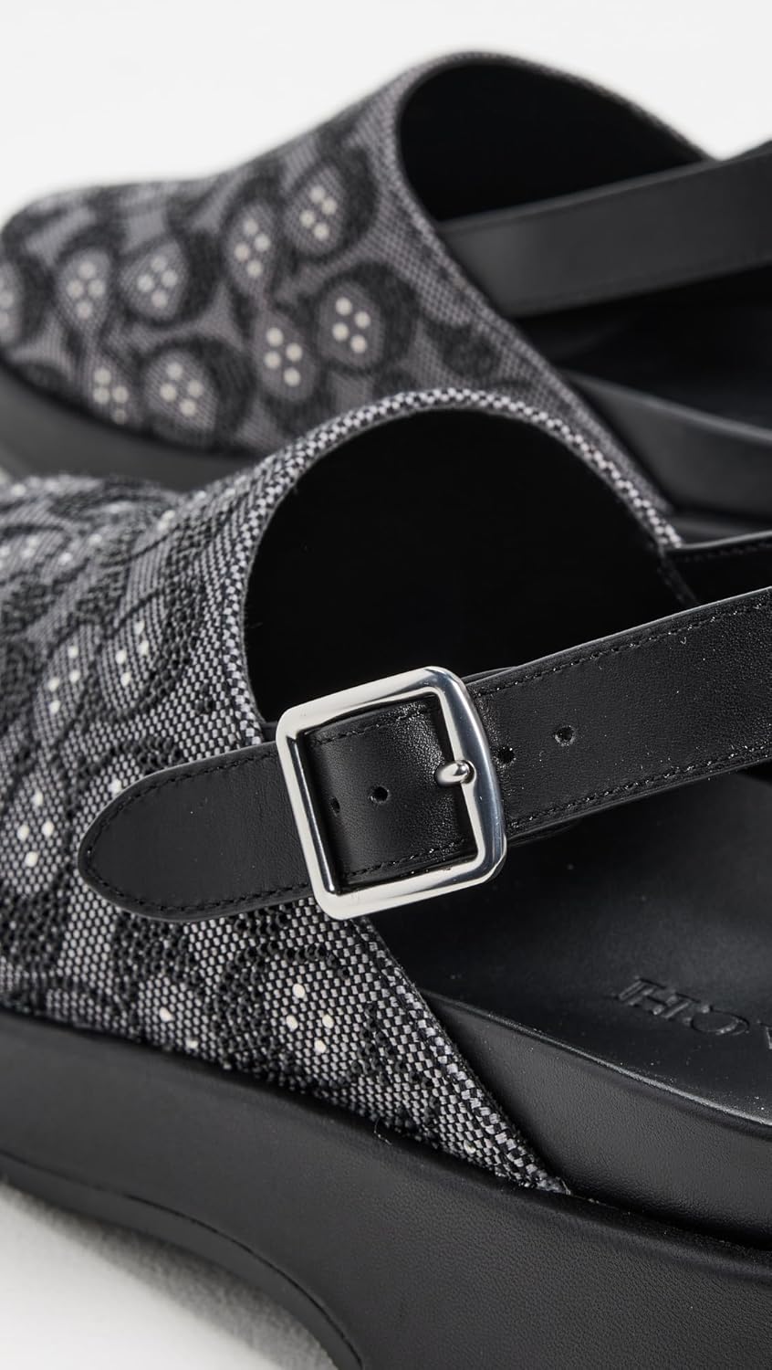 COACH Women's Sculpted C Suede Shearling Platform Clogs - Image 4