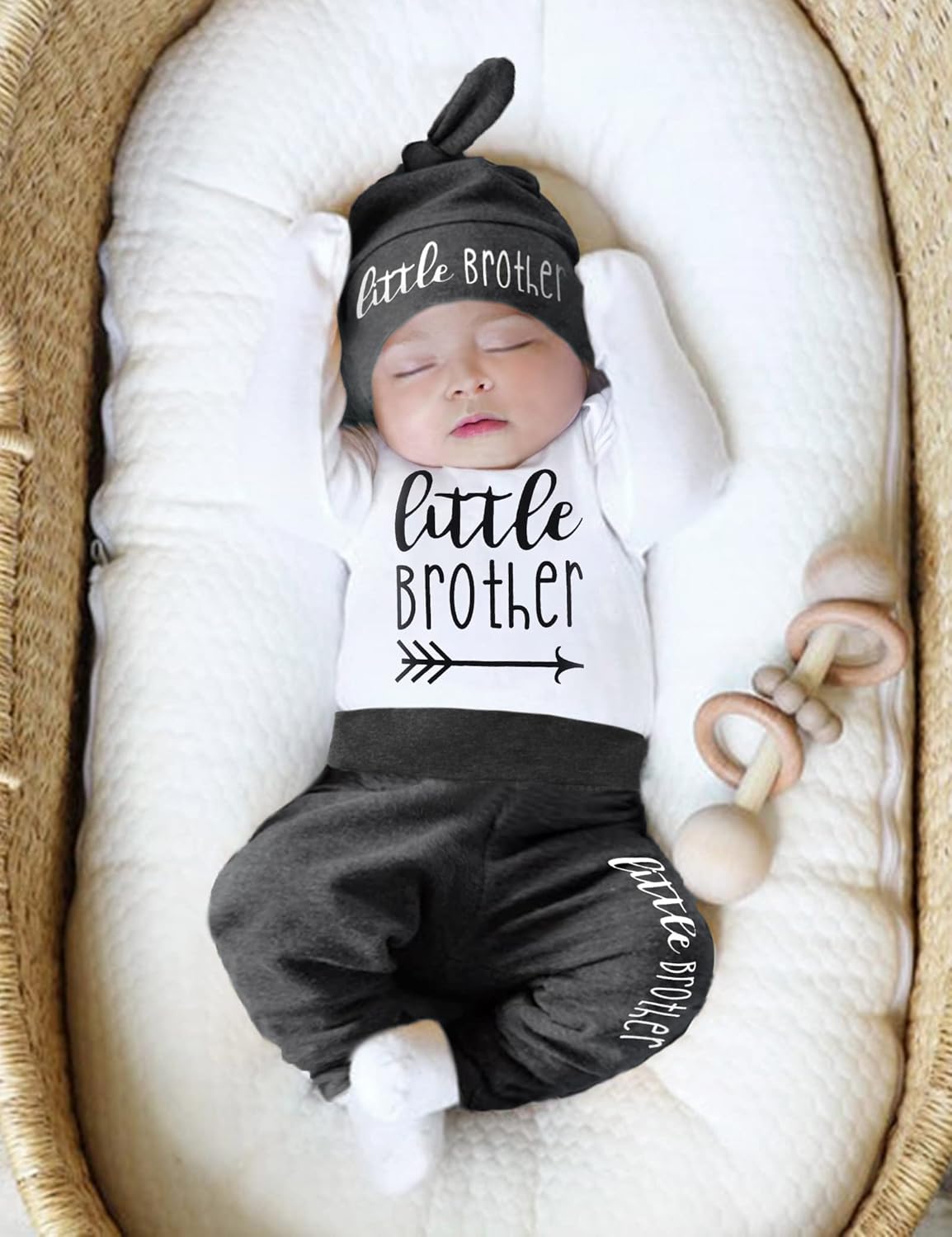 AGAPENG Baby Boy Clothes Newborn Boy Outfits Infant Letter Print Romper Long Pants Hat 3PCS Baby Boy's Clothing - Image 2