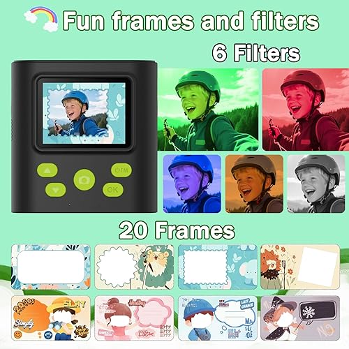 Miniatura 6 de Zicor Cámara de impresión instantánea para niños, video digital HD y cámara de impresión instantánea para niños, divertidos regalos de cumpleaños de