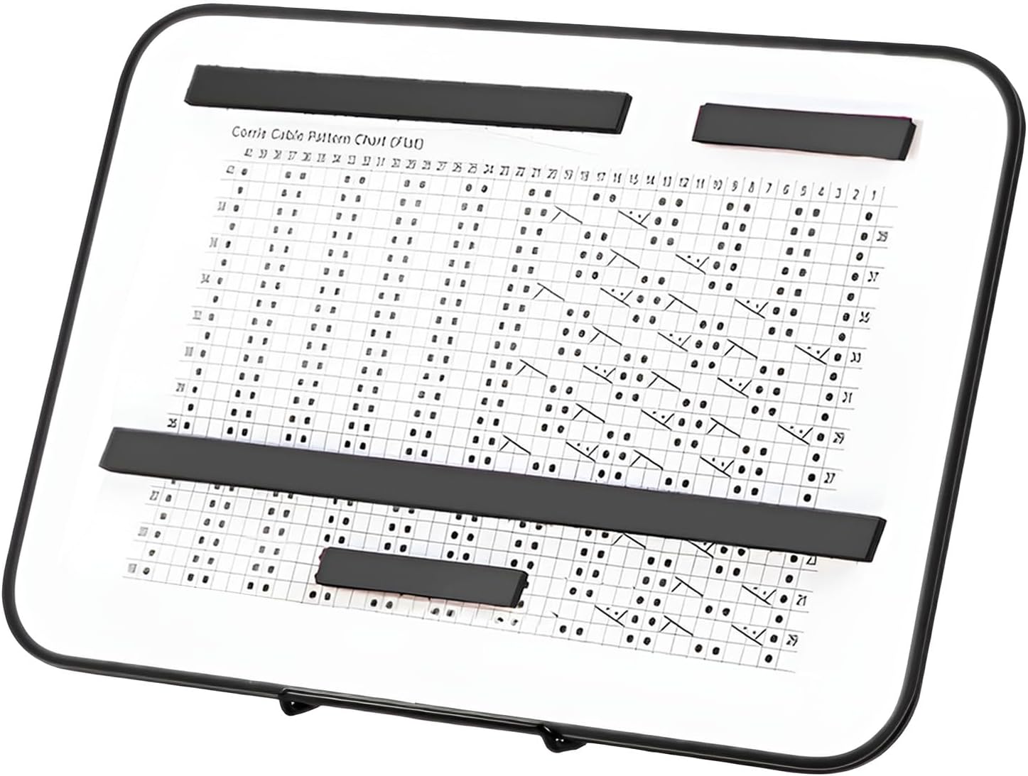 Knitting Pattern Holder with 4 Replacement Black Magnets, Knitting Chart Keeper Cross Stitch Pattern Holder for Crochet, Cross Stitch Supplies & Accessories, 11.22" Lx7.28" W