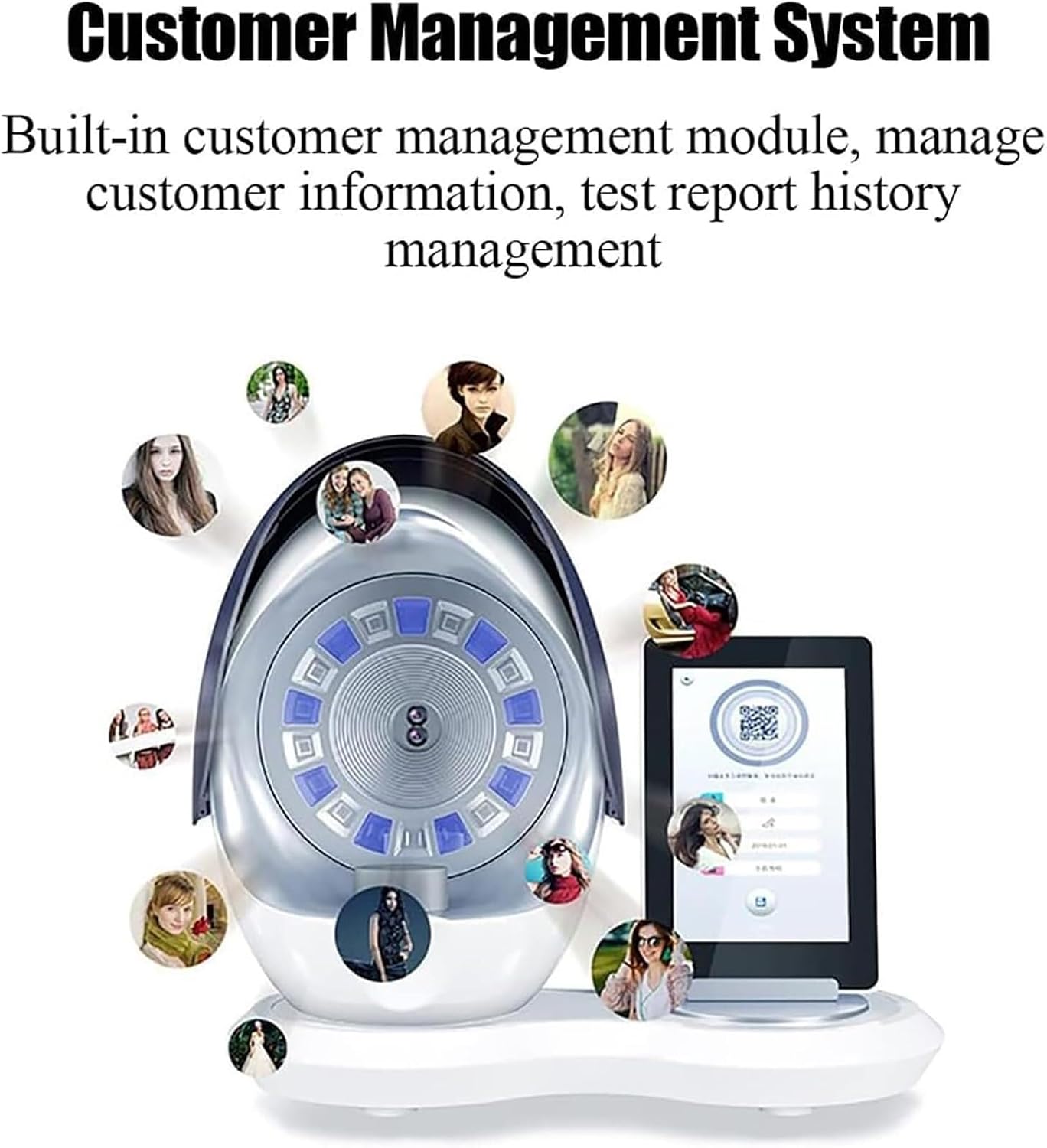 Skin Analyzer Moisture Tester, Smart, 12MP Dual Camera, 10 Major Analysis, 3 Spectrum, Suitable for Beauty Salon, Home, Care Center