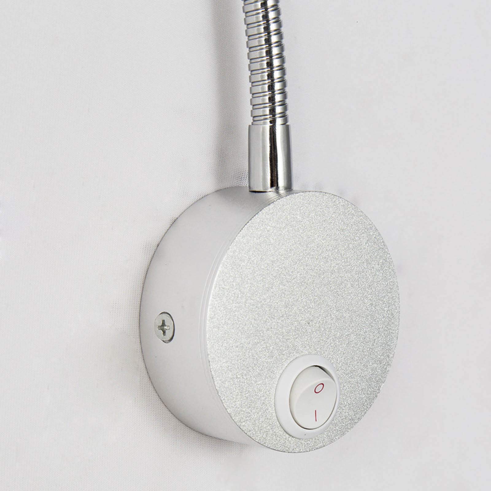 Lampada da Parete Interno Moderno 6W LED con Interruttore,Studio Lampada da Muro Regolabile Braccio Flessibile Argento Applique da Parete per Soggiorno Corridoio Bagno,4500k,Wireless