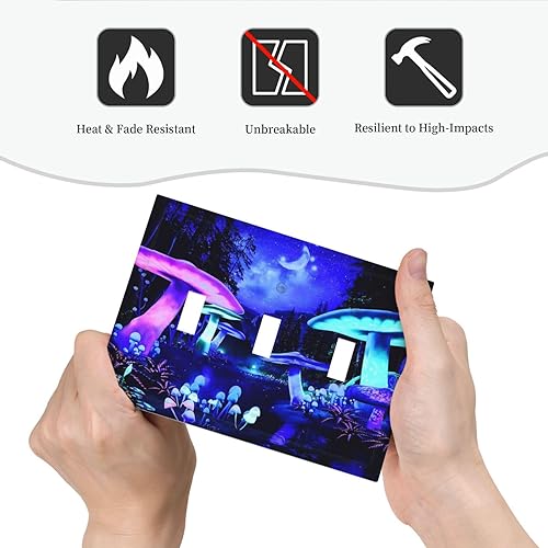 Miniatura 597 de Vista de ventana, isla tropical, playa, palmeras, cielo soleado, cubierta de interruptor de luz de palanca individual, placa decorativa de pared