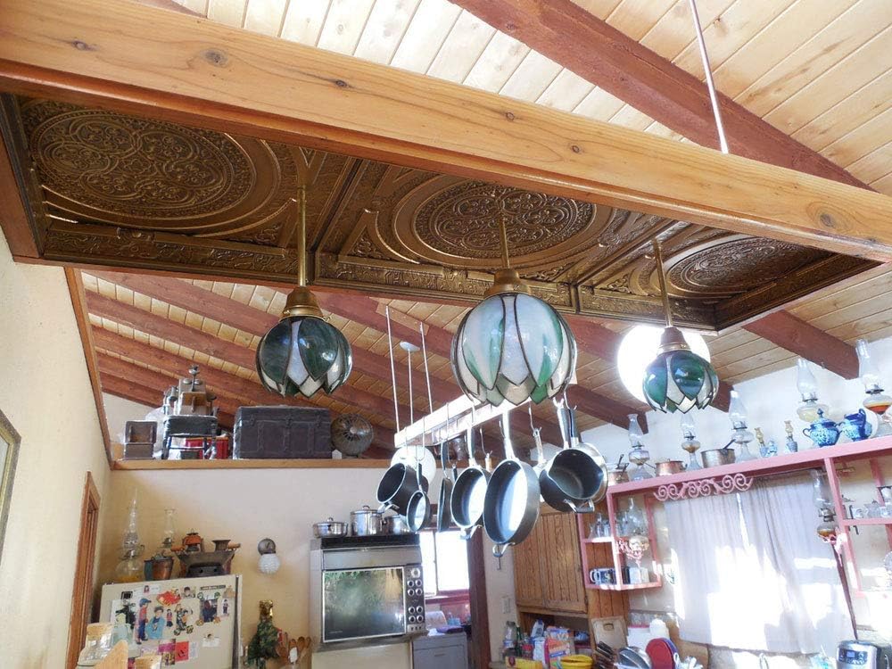 Blасk Frіdау - 40% оƒƒ From Plain To Beautiful In Hours 225 Steampunk PVC 2' x 2' Lay-in or Glue-up Ceiling Tile, Pack of 25, Antique Gold, 25 Piece