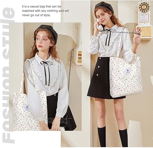 Vista 263 de Tote - Bolsa de hombro reutilizable de pana de gran capacidad con bolsillos interiores para mujeres y niñas Rayas