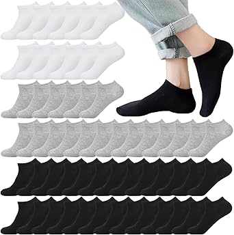 12 Pairs Low Cut Ankle Socks for Men Thin Breathable Casual No Show Athletic Socks Bulk