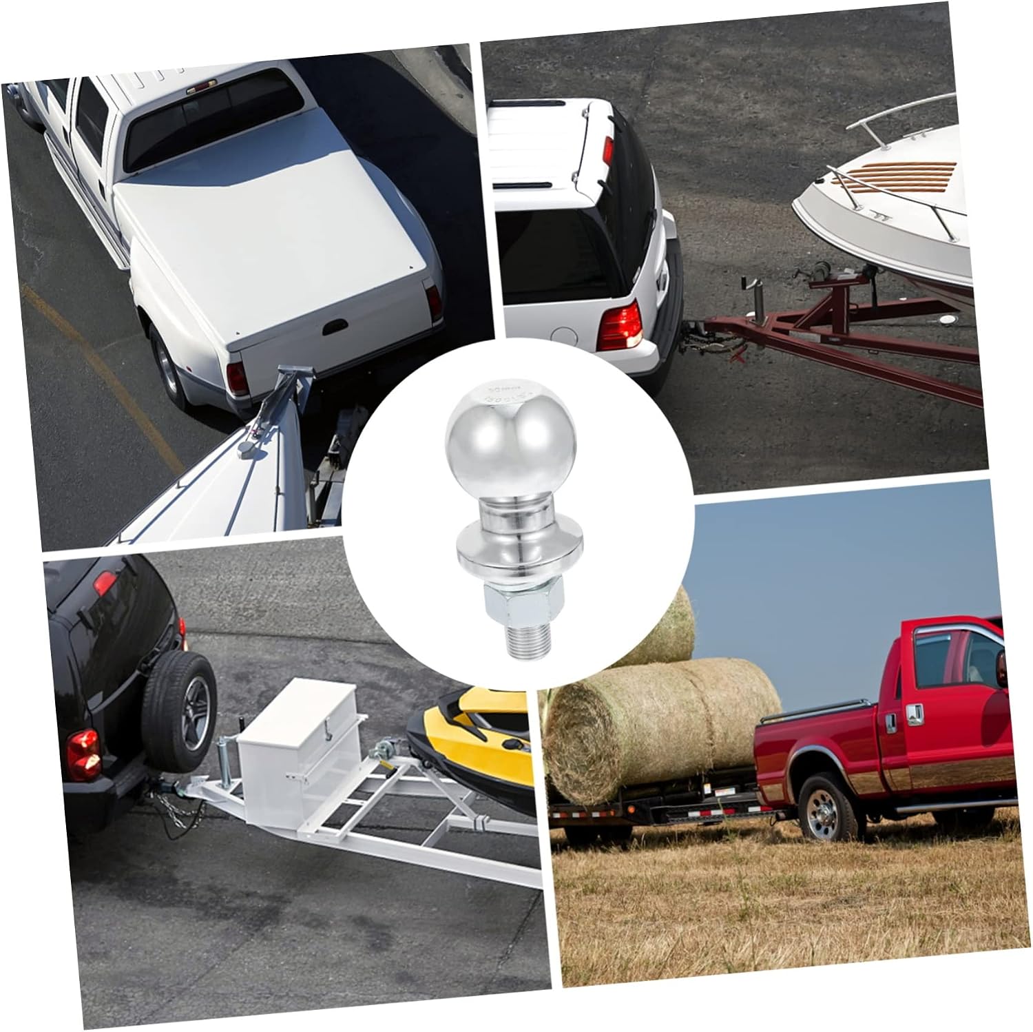 Mikinona High Strength Trailer Tow Ball Connector Durable Replacement for Towing Needs Easy Installation Capacity Suitable for Boat and Rv Trailers