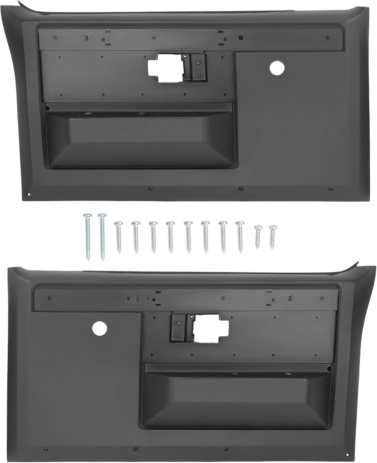 ALMULOO Pair Inner Door Panel Compatible with 1981-1987 Chevy Chevrolet Pickup Truck Interior Door Panels Plastic Black Left + Right