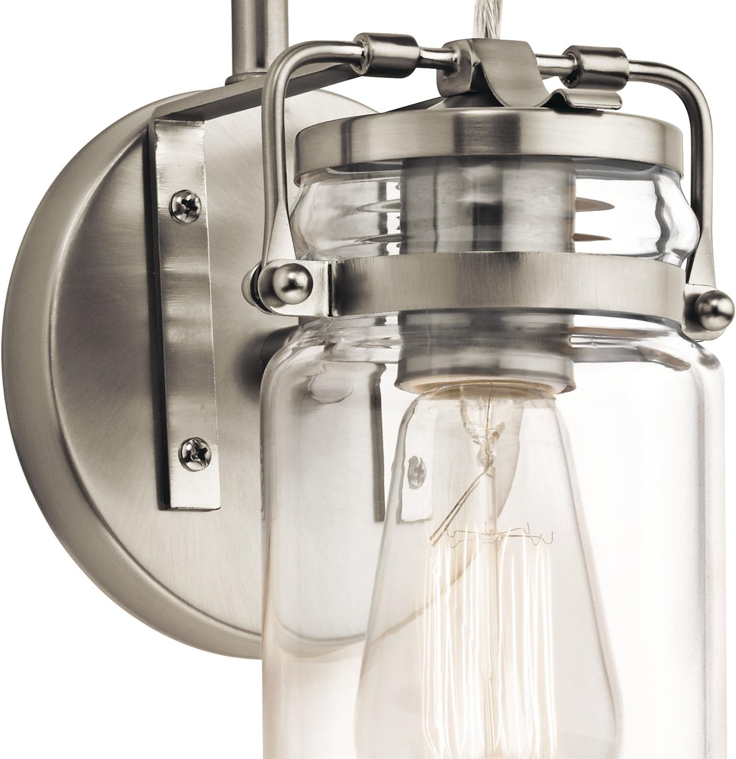 Black Friday - 80% OFF KICHLER Brinley 11.5 1 Light Wall Sconce with Clear Glass Brushed Nickel