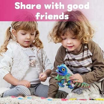 2Pcs 3D Printed Animals, 3D Printed Lizard, Stress Relief Fidget Toys for Adults Home Office Decoration Desktop Toys 3D Printed Animals with Flexible Joints