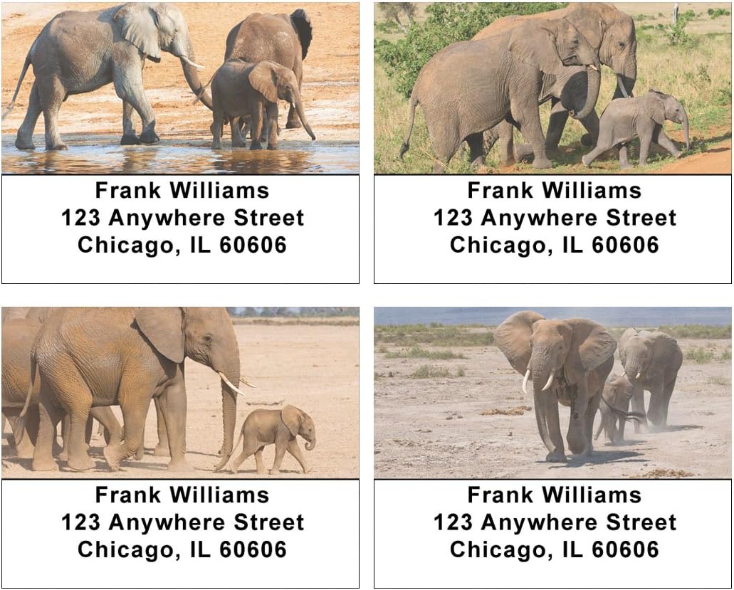 Elephant Family Address Labels