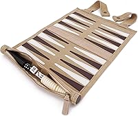 Vista 3 de Sondergut Juego de backgammon de gamuza portátil enrollable, para adultos y niños, ideal para viajes en caravana, crucero, avión, campamento