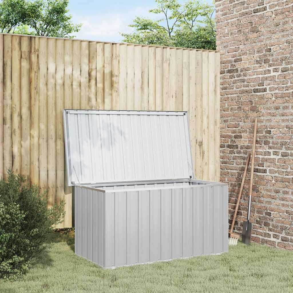vidaXL Baule da Giardino Grigio 129x67x65 cm
