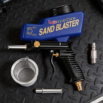 LE LEMATEC Portable Sand Blaster Gun Kit for Air Compressor, 150 PSI