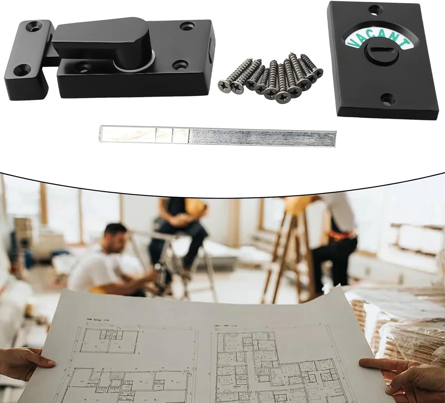 1Pcs Toilet Indicator Bolt Vacant Engaged Bathroom Privacy Toilet Door Lock Shower Cubicles Indicator Door Lock Hardware