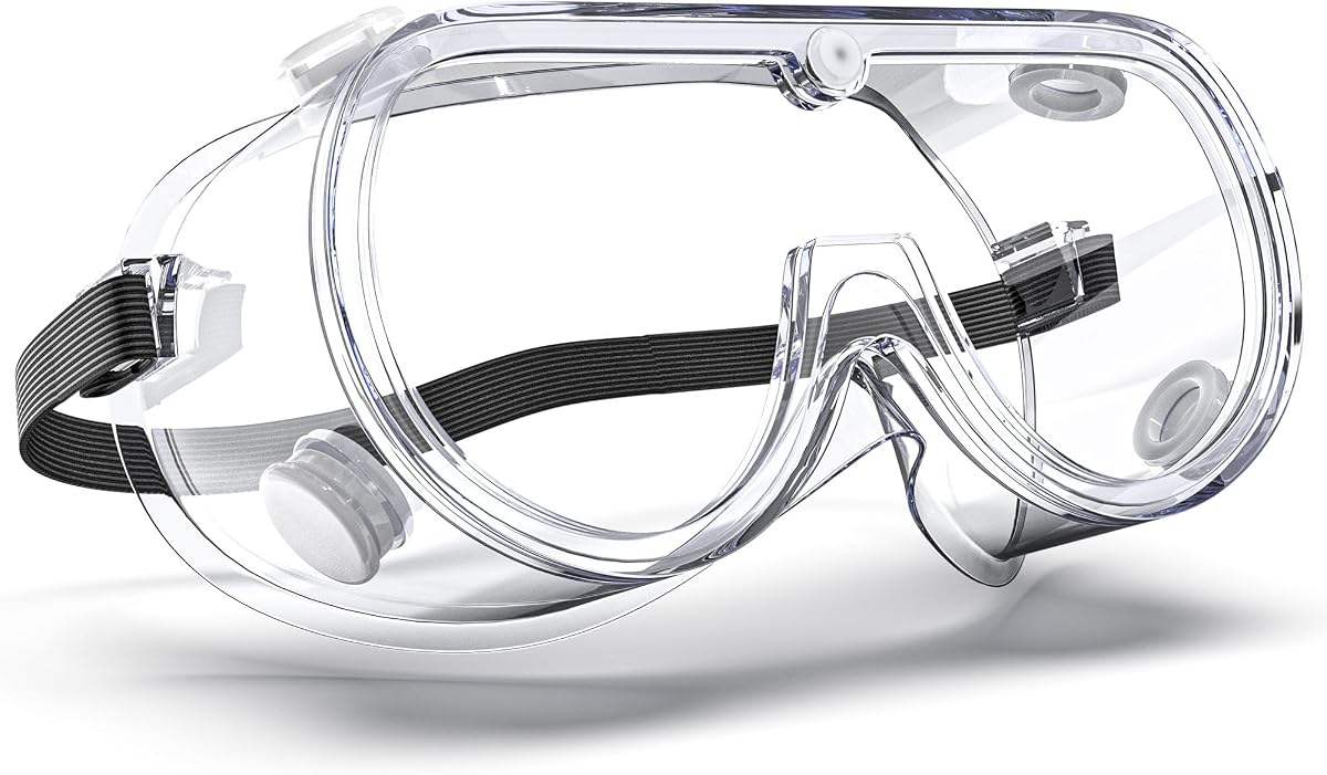 Gafas de seguridad de laboratorio antivaho con ventilación indirecta sobre gafas