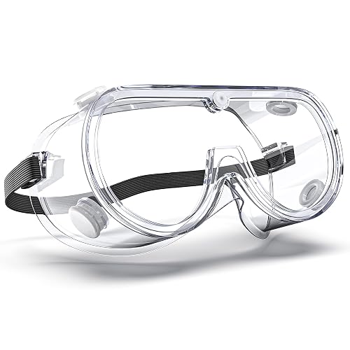 Anti-Fog Indirectly Vented Lab Safety Goggles Over Glasses