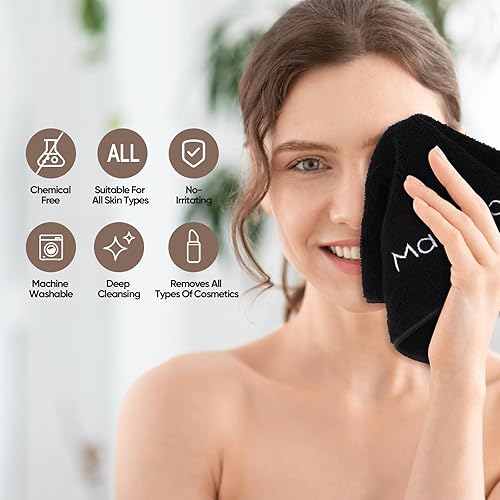 Miniatura 4 de HOMEXCEL Paquete de 6 paños de lavado desmaquillantes, suaves de secado rápido, toallas de maquillaje de limpieza facial, toallas faciales para