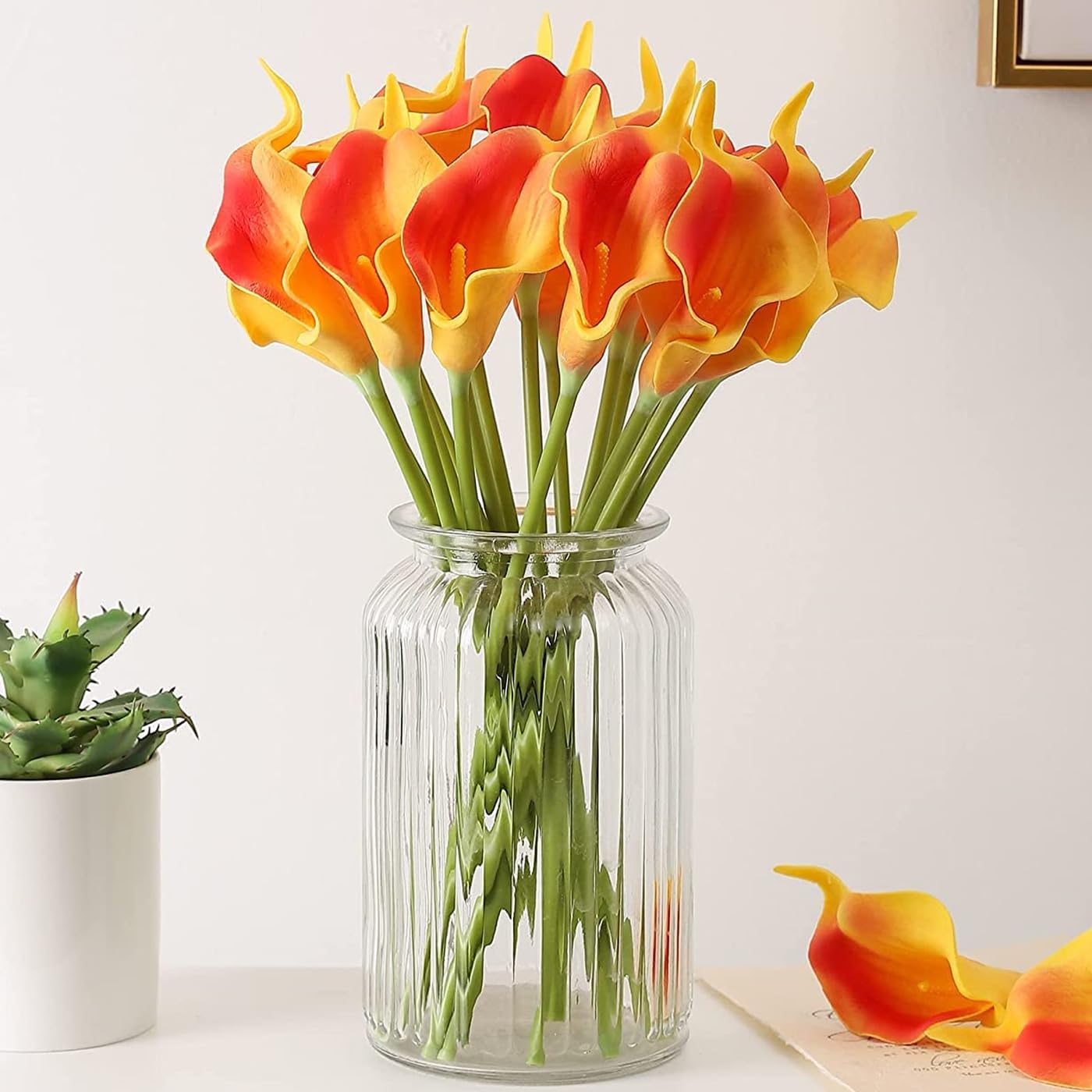Tied Ribbons 10 Pcs Artificial Calla Lily Flowers Bunch For Vase&Flower Pots (33 Cm Each, Multi) Home Decor Item For Living Room Centerpiece Corner Table Decorations (Pot Not Included) - Silk (B092Q516YJ) Amazon Price History, Amazon Price Tracker