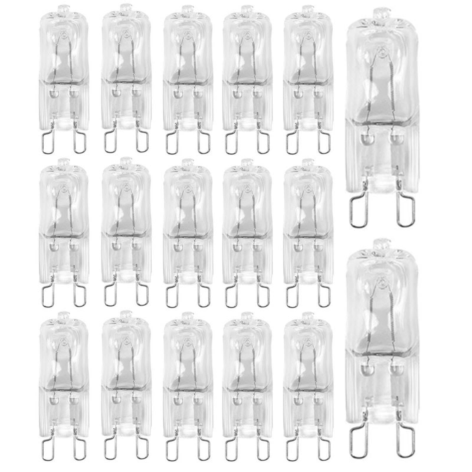 UGEFKMQ Capsules Halogen G9 Bi-Pin Bulbs 40W 230V Warm White Dimmable G9 Halogen Bulb Suitable for Ceiling Lamps, Wall Lamps 20PC 60W