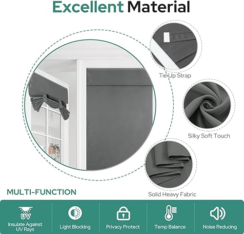 Miniatura 5 de HOMEIDEAS - Cortinas opacas para puerta francesa, cortinas de privacidad para ventana delantera, persianas con aislamiento térmico para dormitorio,