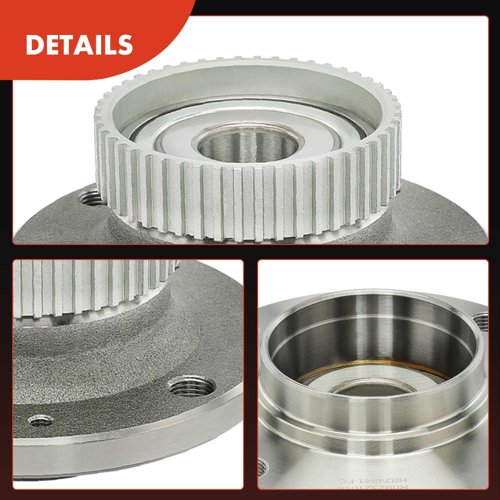 Frankberg Kit de cojinete de rueda trasera con rueda con sensor ABS | trasero Con rueda con sensor Sensor de Velocidad de las Ruedas Sensor ABS rueda con brida ⌀129