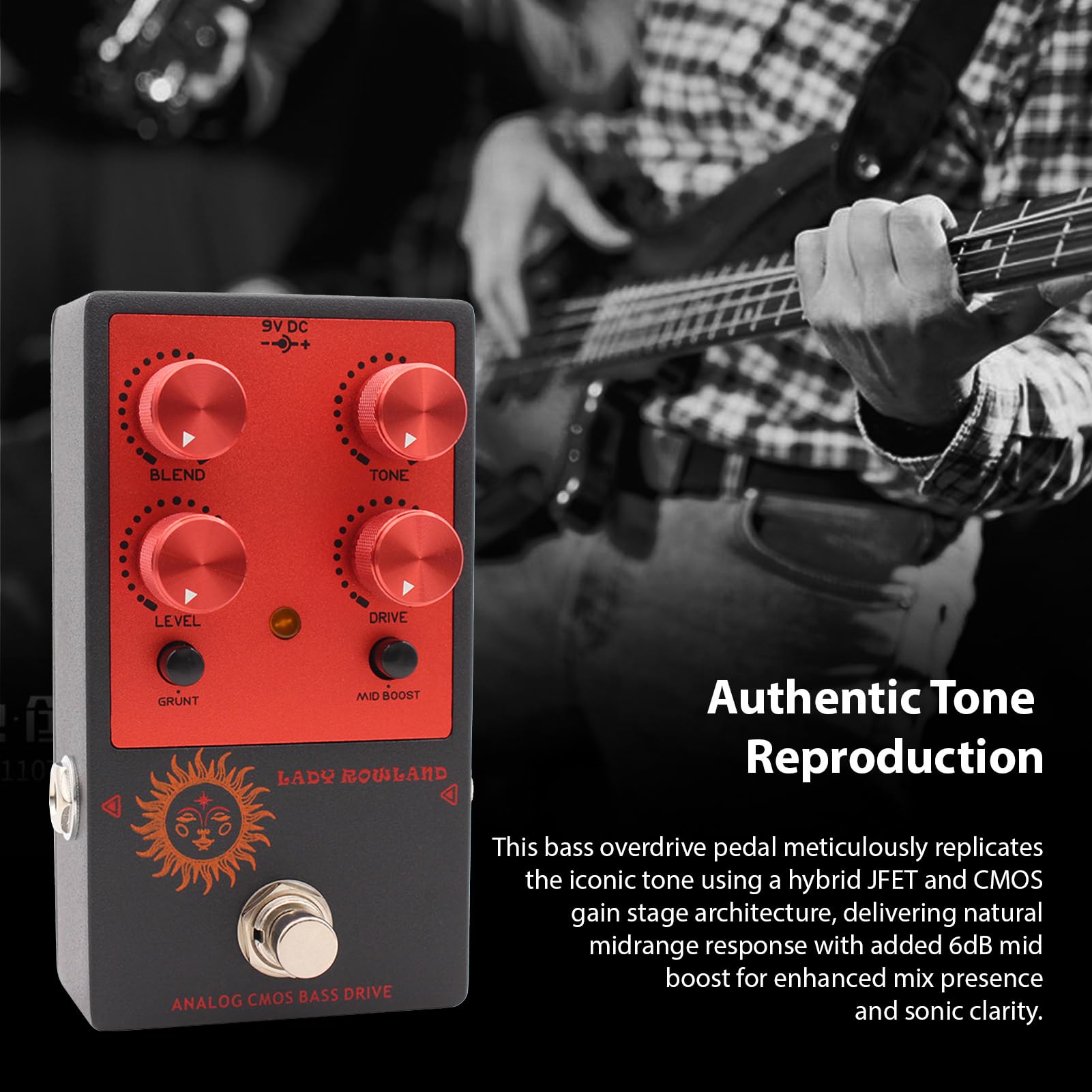 Pedał Gitarowy Overdrive, Klon B3K, Wzmocnienie JFET/CMOS, Mieszanie/tonowanie/średnie Wzmocnienie, dla Basu Gitary Elektrycznej True Bypass