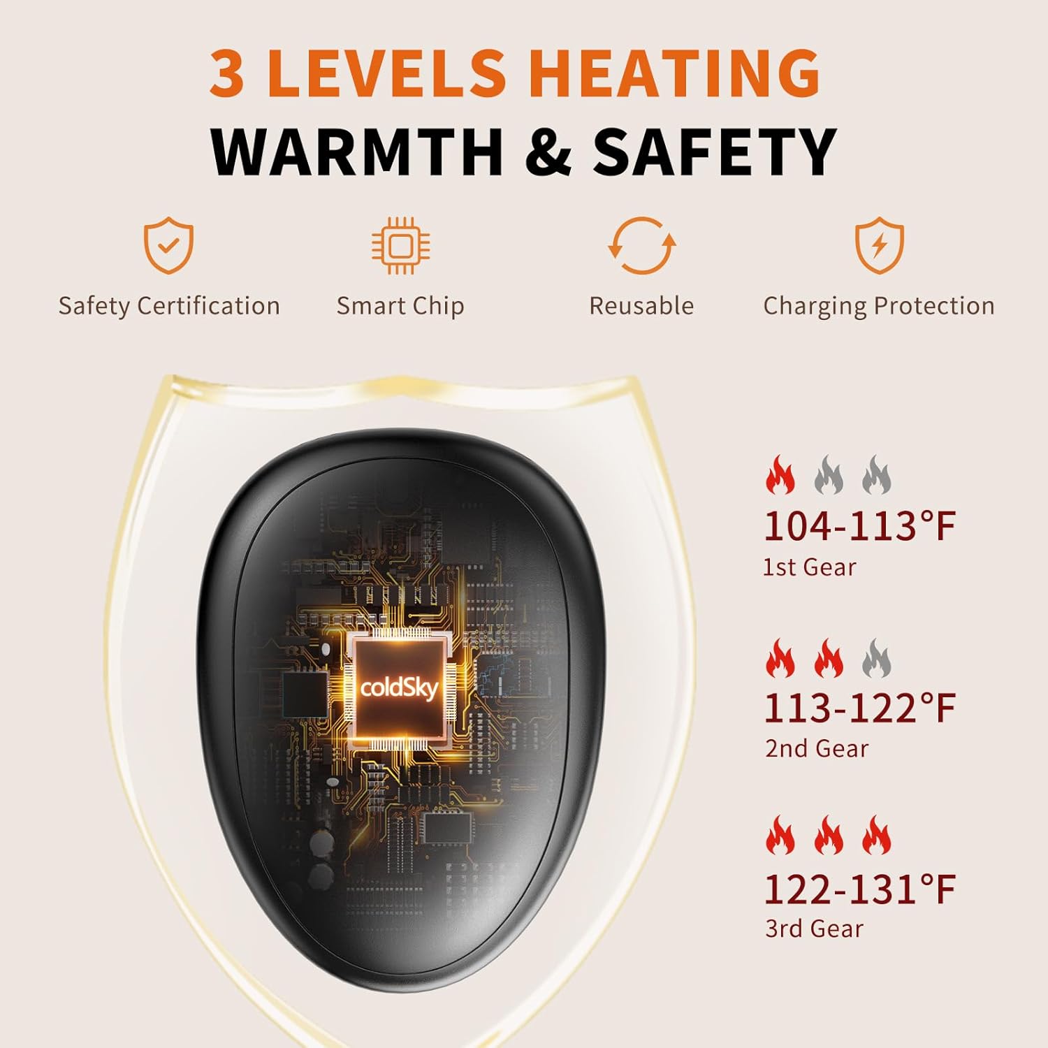 coldSky ZY-A1 hand warmer with rotating stress relief module