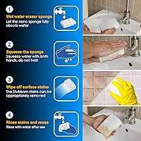 Vista 3 de Esponja de melamina, 100 + 25 piezas, 125 piezas en total, espuma de limpieza duradera, almohadillas de limpieza premium, para fregaderos, cocina