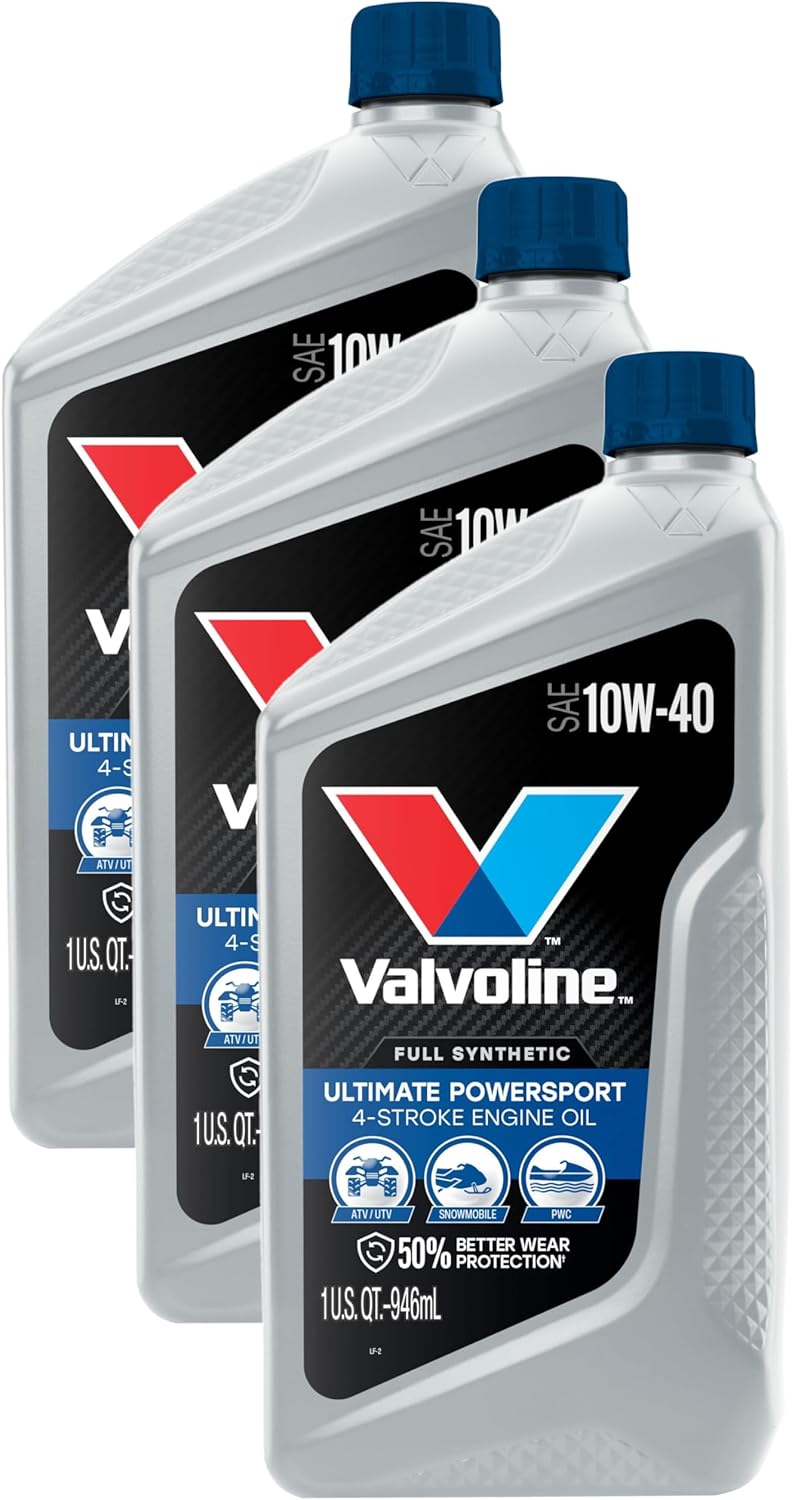 Valvoline 4-Stroke Powersport Full Synthetic Motor Oil 1 QT (Pack of 3)