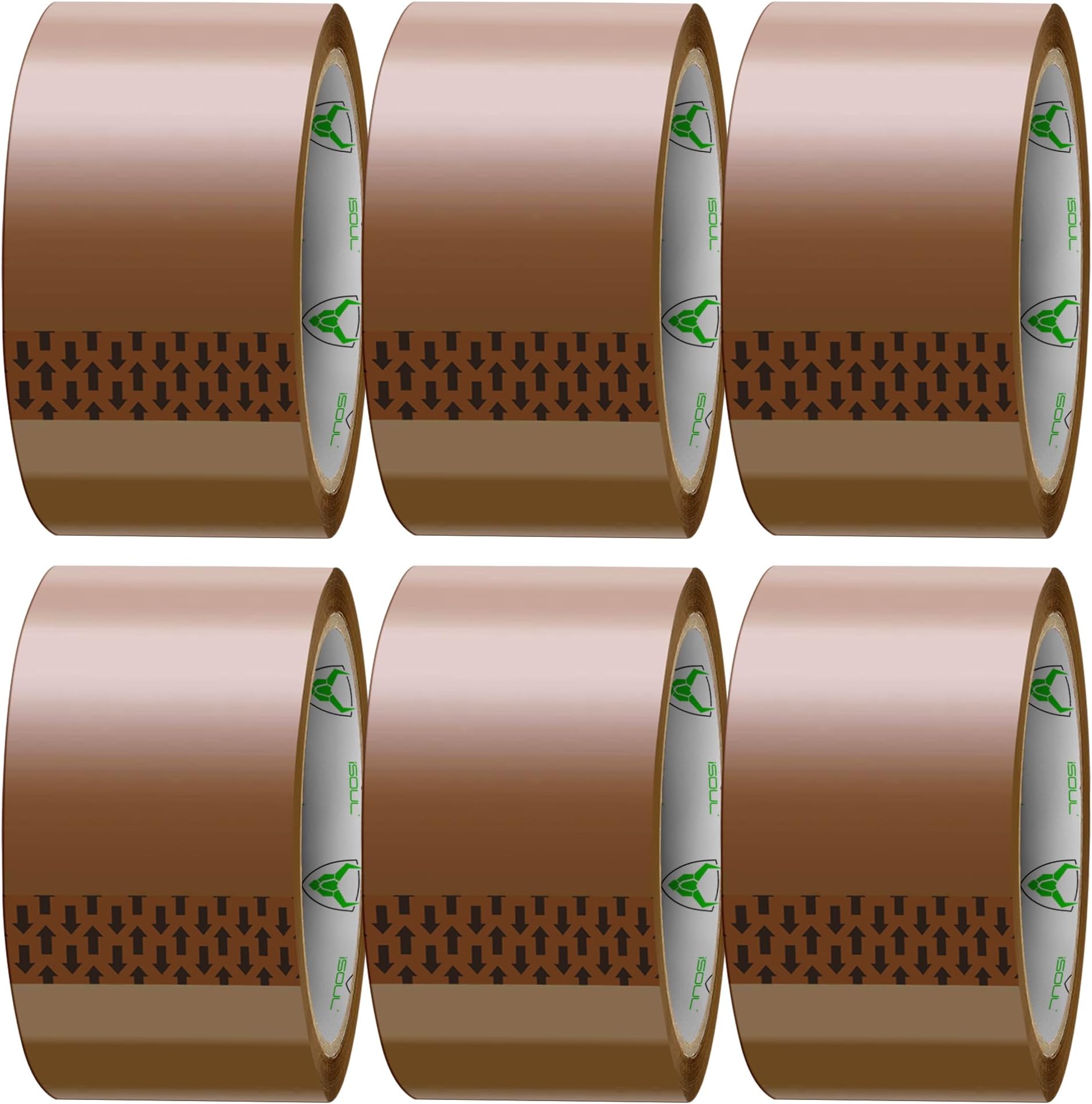 iSOUL Strong Heavy Duty Brown Packing Tape Parcel Tape - 6 Rolls [48MM x 66M] Packaging Tape for Parcels Boxes, Moving Boxes, Secure Sticky Seal, Postal Bags, Packing Boxes| Brown Parcel Tape