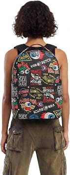 Von Dutch Large Vegan Leather Backpack for Adults (Black Jax, Large)
