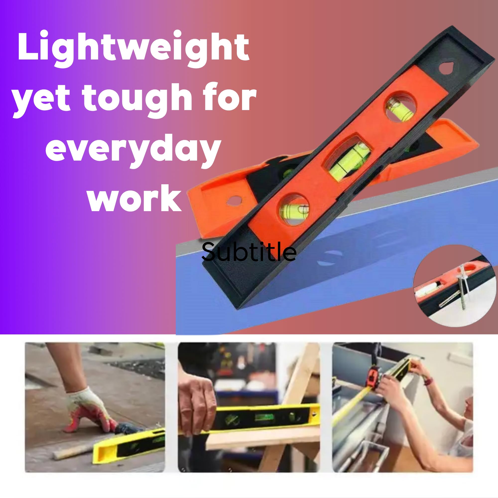 3-in-1 Magnetic Level Tool - Bubble, Water, & Spirit Level -3