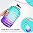 QuiFit Motivational Gallon Water Bottle - with Straw & Time Marker BPA Free Large Reusable Sport Water Jug with Handle for Fitness Outdoor Enthusiasts Leak-Proof (Green/Purple,1 gallon)