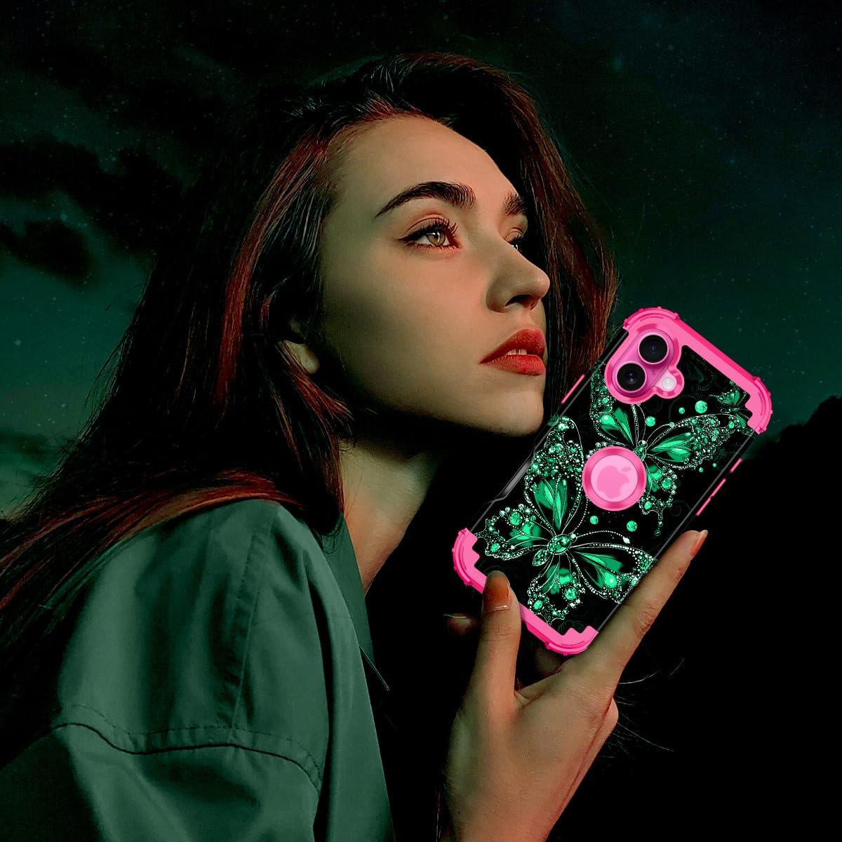 Casetego for iPhone 16 Plus Case,Glow in The Dark Three Layer Heavy Duty Sturdy Shockproof Full Protection Rugged Hard PC+Soft TPU Bumper Case for Apple iPhone 16 Plus 6.7 inch,All Hot Pink - Image 6