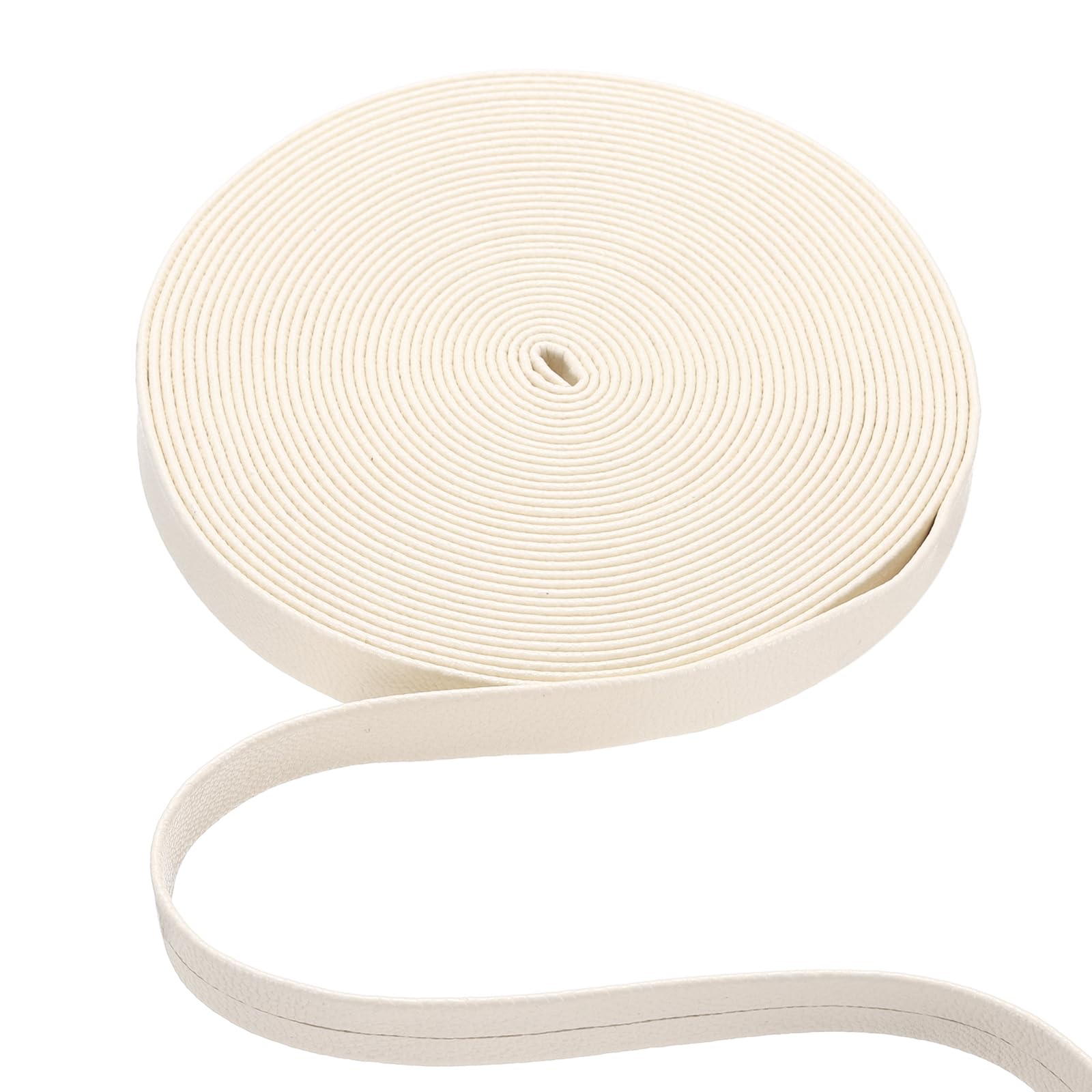 PATIKIL 5 m x 10 mm (L x W) Flat Leather Cord String, Leather Trimming Strips for Various DIY Crafts Pillows Headbands Quilts Purses Clothes, Beige — image 1