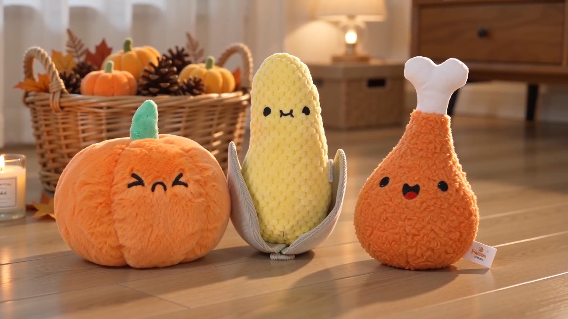 Pet Supplies : PUPTECK Thanksgiving Dog Squeaky Chew Toys 3 Pack