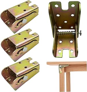 90 Degree Self-Locking Folding Hinge 4Pcs Extended Folding Table Hinge Hinges for Wood Folding Table Legs Rust-Resistant Steel Hidden Furniture Leg Locking Hinge for for DIY Folding Table