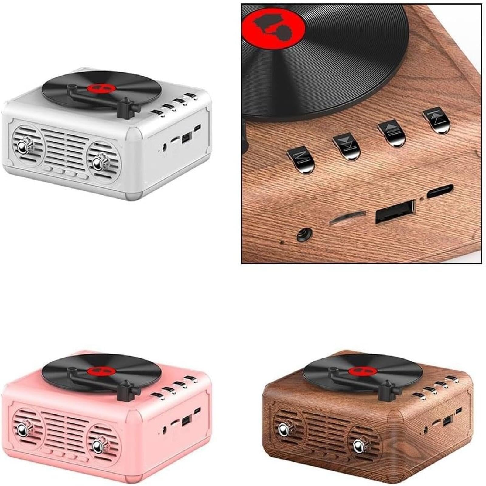 Przenośny odtwarzacz CD Bluetooth z głośnikiem na TF USB różowy