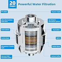 Vista 8 de Hibbent All Metal 10'' Filtered Rainfall Shower Head Combo for Easy Reach, High Pressure Shower Head System, Handheld Showerhead, Adjustable Holder