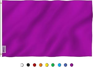 ANLEY Fly Breeze 3x5 Foot Solid Purple Flag - Vivid Color and UV Fade Resistant - Canvas Header and Double Stitched - Plain Purple Flags Polyester with Brass Grommets 3 X 5 Ft