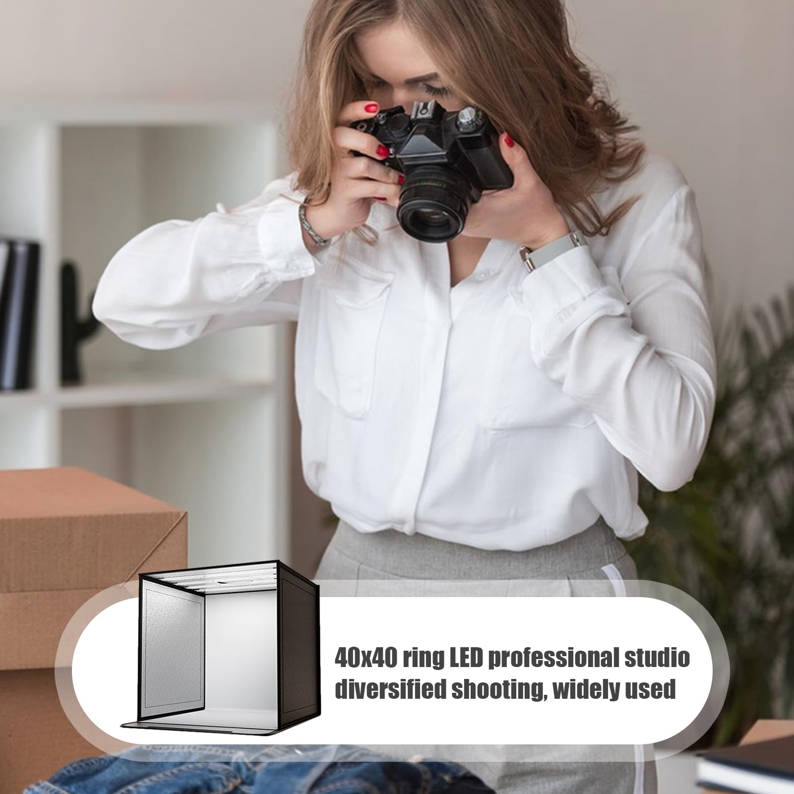 Produkt-Fotokabinen-Lichtbox, Studio-Fotobox | Beleuchtung, Klappbar, Dimmbar, Bildhintergrundkabine - 44 X cm Große Fotografie-Requisite Für Professionelle Oder Amateurfotografen