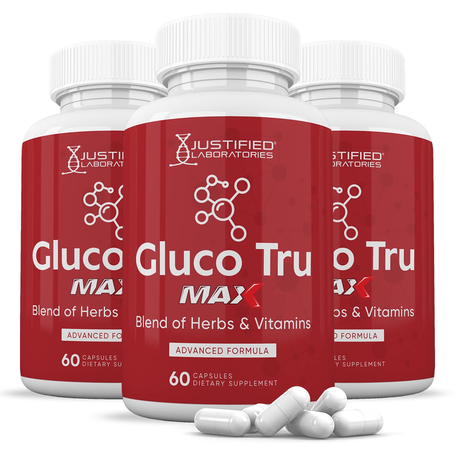 (3 Pack) Gluco Tru Max Advanced Formula 1295MG 180 Capsules